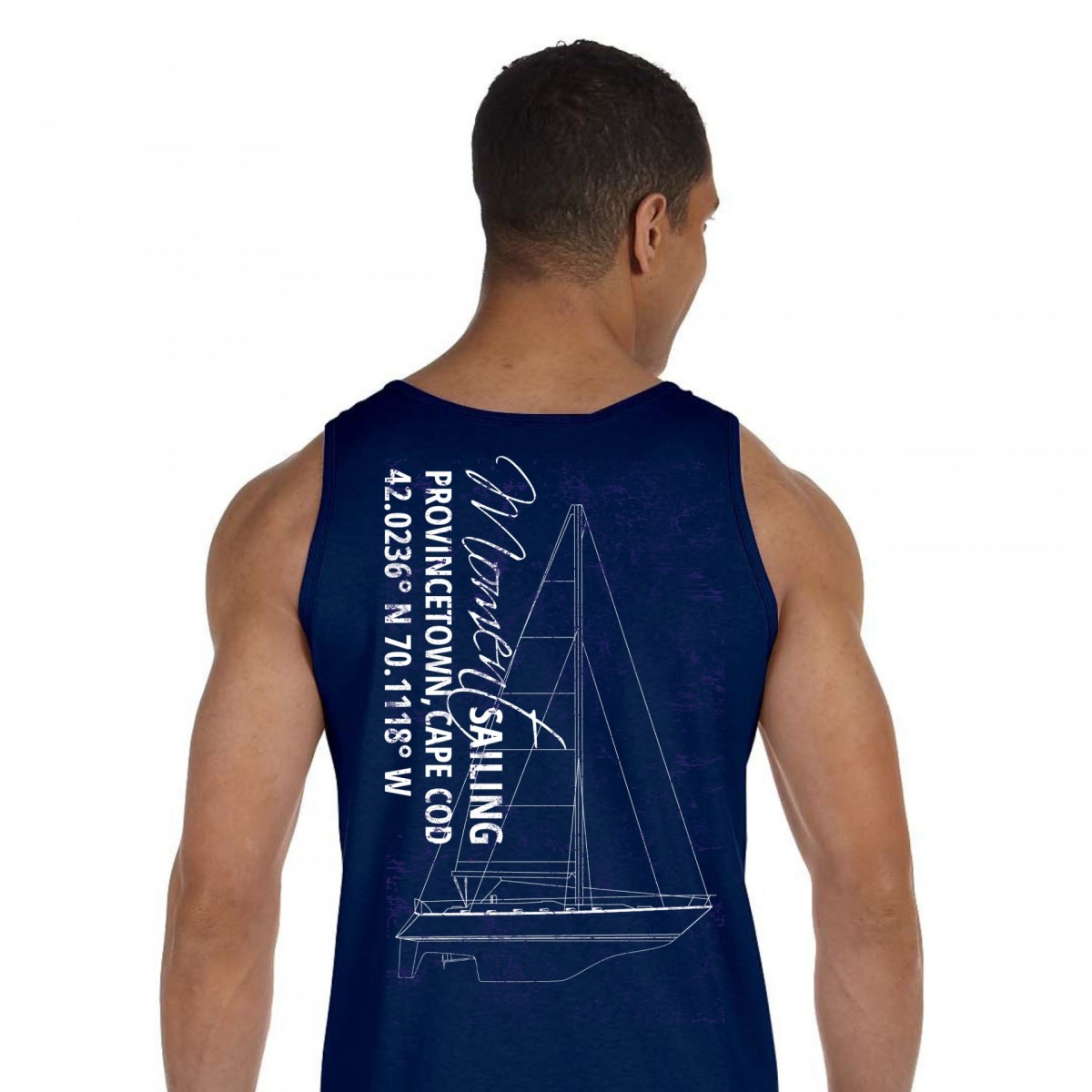 Back of Moment Sailing tank top