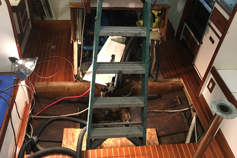 Removed old diesel tank and cut away entry stairwell