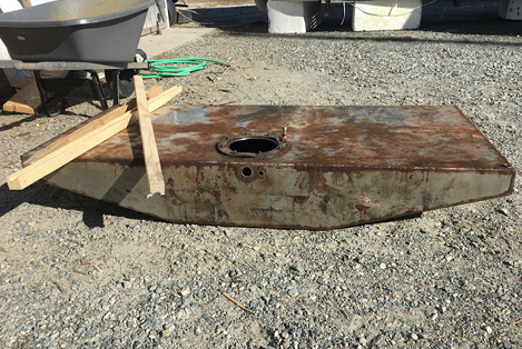 Removed primary diesel tank