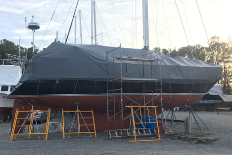 Scaffolding surrounds poor Moment under repair