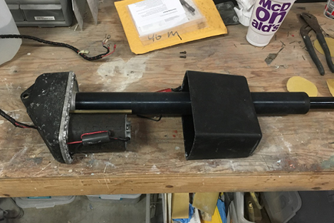 Auto helm drive pulled apart for repair