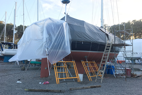 Moment covered for her paint job