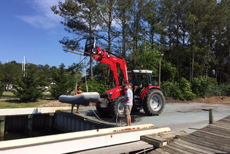 Launching the dinghy