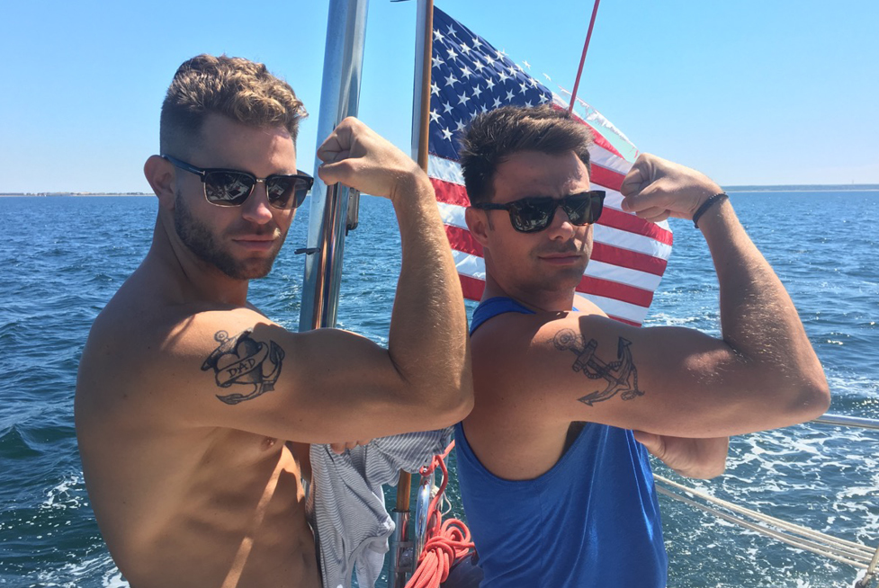 Jaymes Vaughan and Jonathan Bennett flex on the 4th
