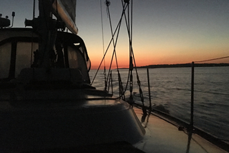 Sunrise north of Montauk, Long Island Sound