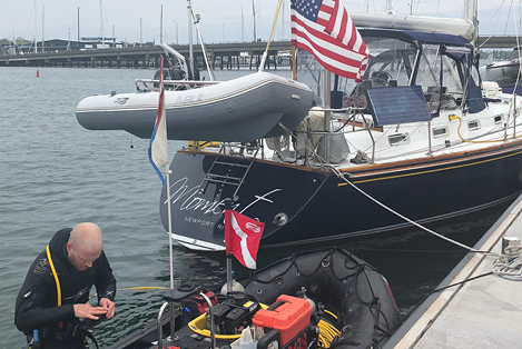 Diving the shaft after hitting something offshore
