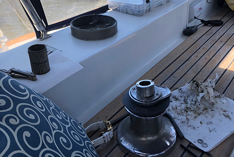 Servicing the winches