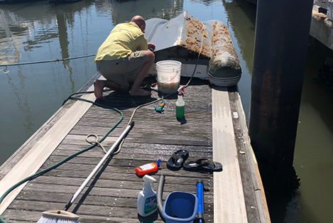 Cleaning and repainting the dinghy
