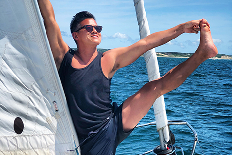 Peter's annual photo shoot aboard Moment