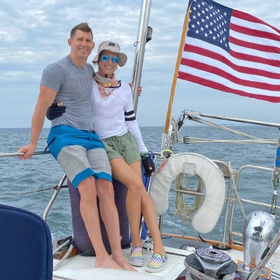 Kendall with guest on aft deck